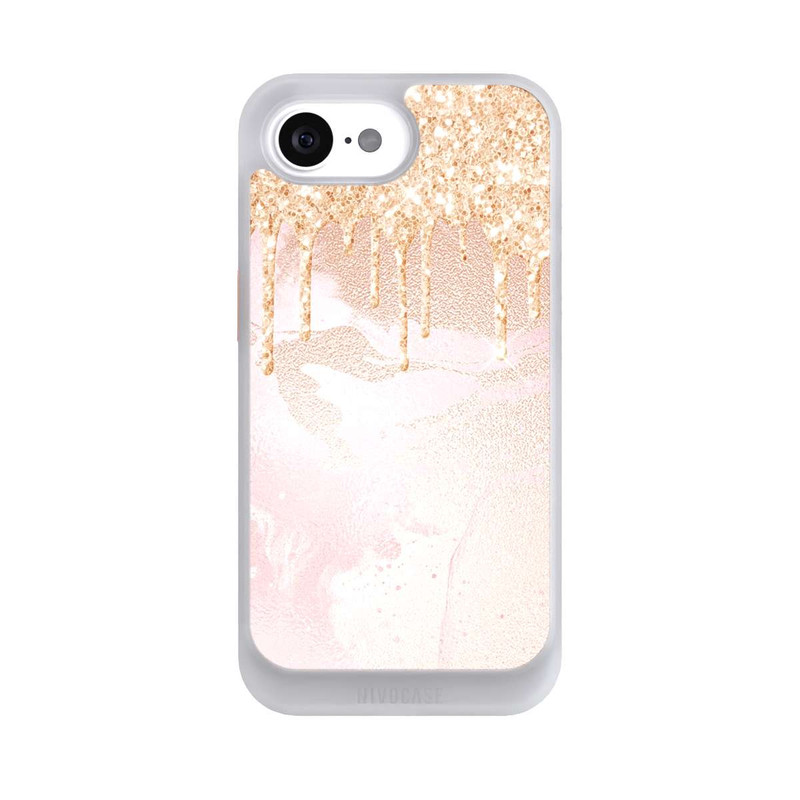 iPhone 16e NIVOcore Rosegold Glitter Droplet Look