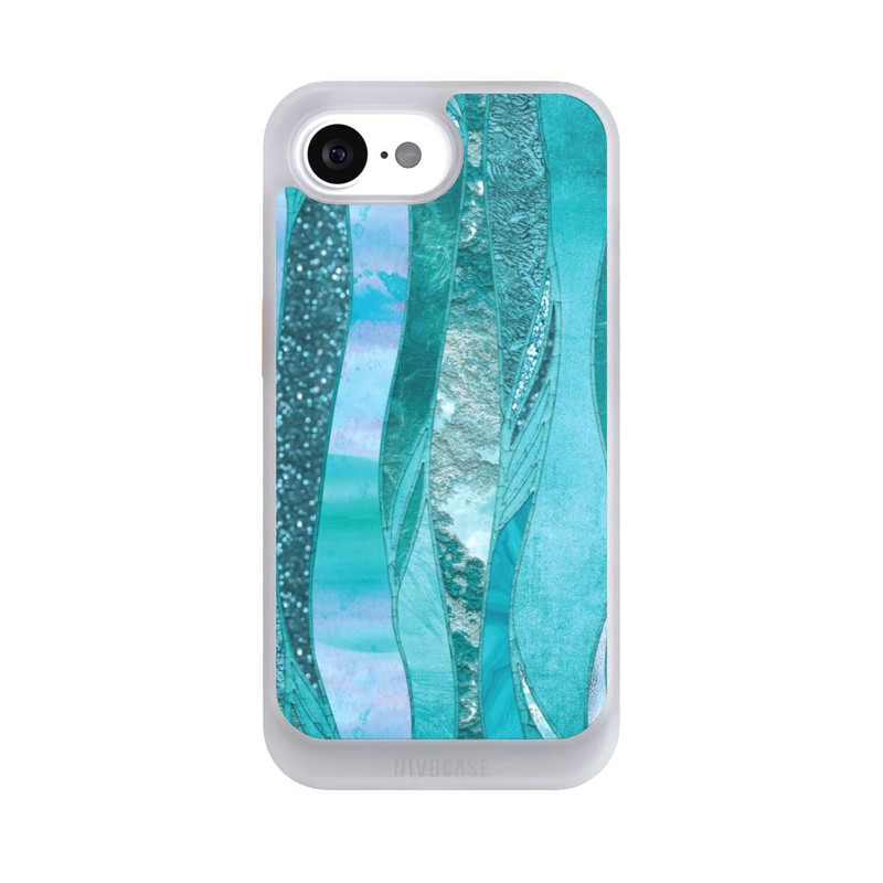 iPhone 16e NIVOcore glamouröser Glitzerlook blau