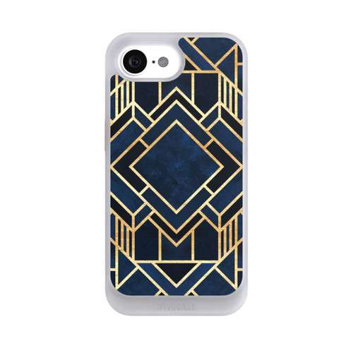 Apple iPhone 16e NIVOcore Art Deco Blue Gold Print