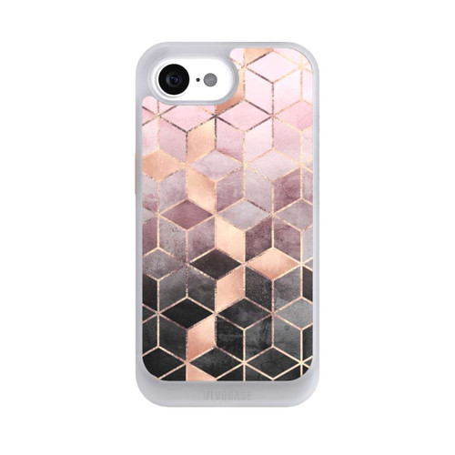 Apple iPhone 16e NIVOcore Pink Grey Gradient Cubes Print