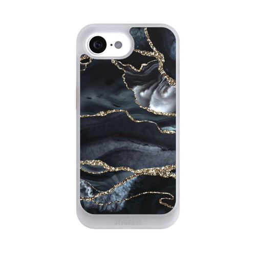 Apple iPhone 16e NIVOcore Dunkler Marmor Gold Glitzerlook