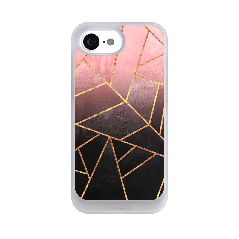 iPhone 16e NIVOcore Pink And Black Stone Gold Print