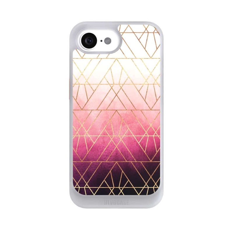 iPhone 16e NIVOcore Pink Ombre Triangles Gold Print