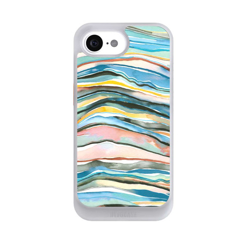 Apple iPhone 16e NIVOcore Watercolor Agate Layers Blue