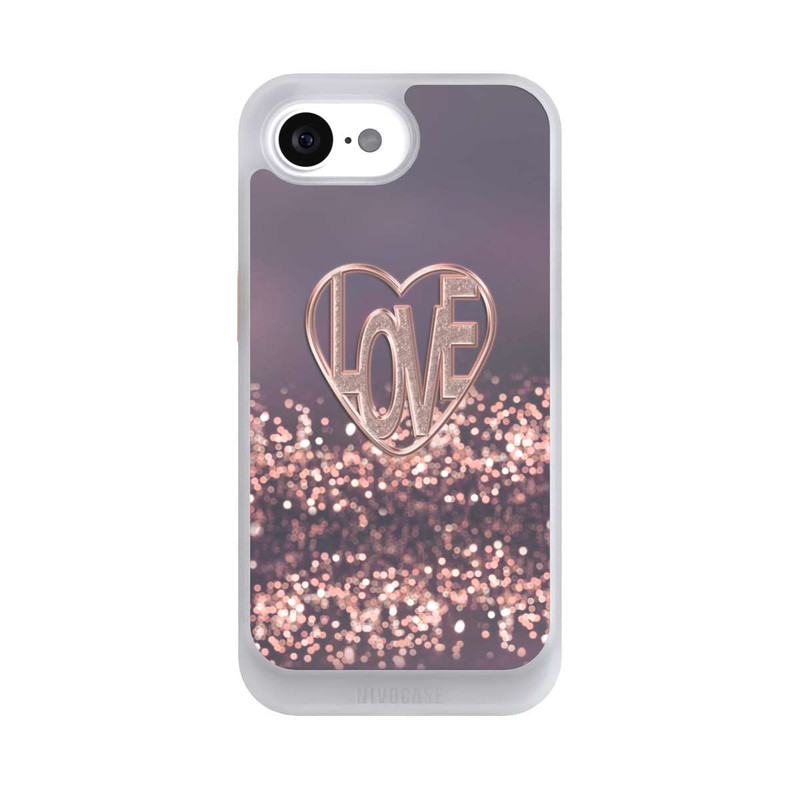 iPhone 16e NIVOcore Love Glitter Pink