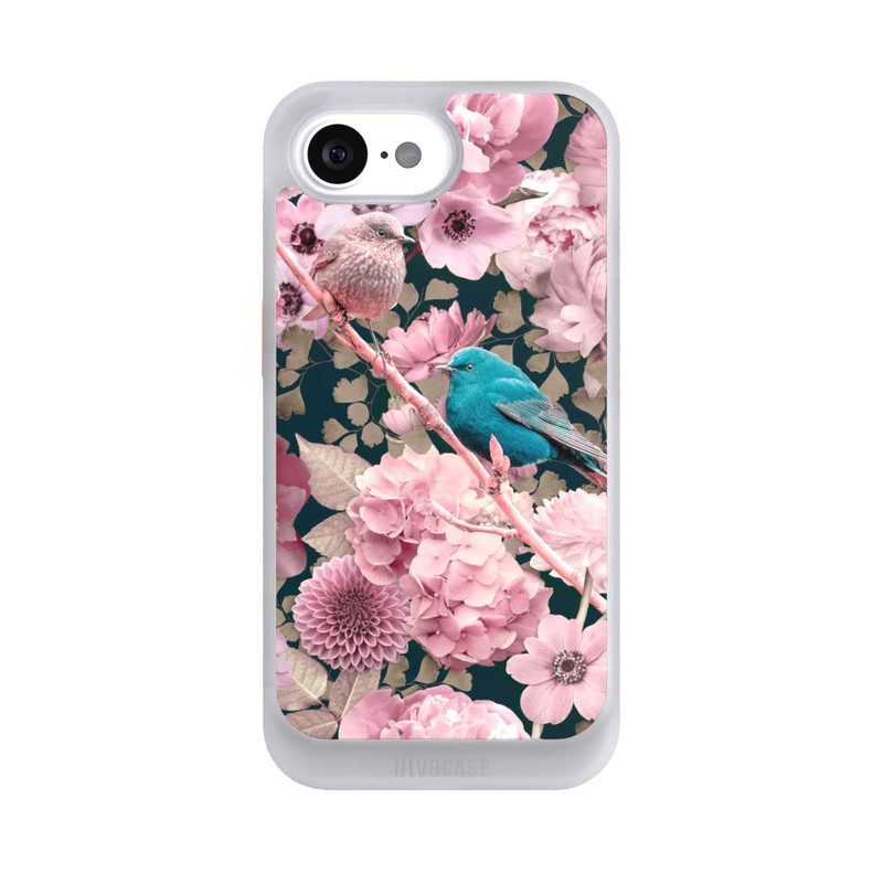 iPhone 16e NIVOcore Sparrows in Pink Flower Pattern