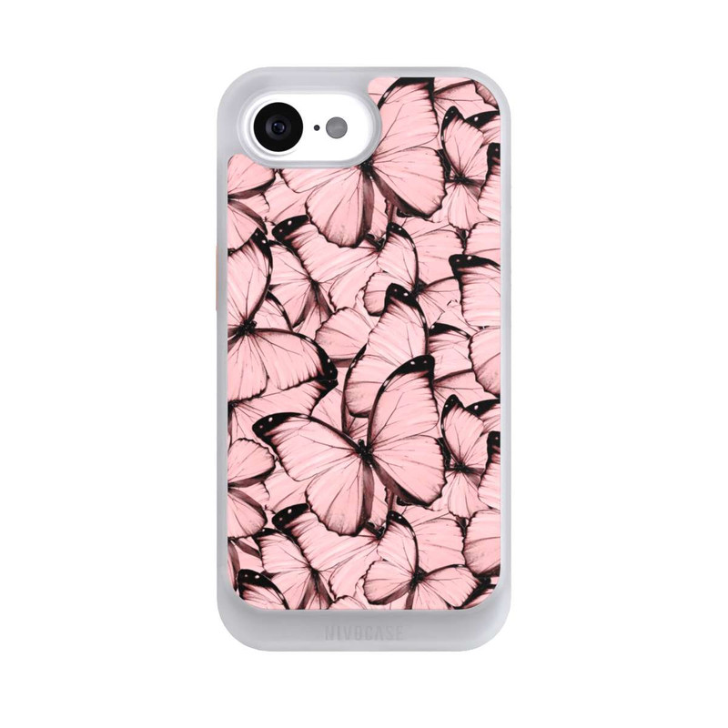 iPhone 16e NIVOcore Pink Butterfly Pattern