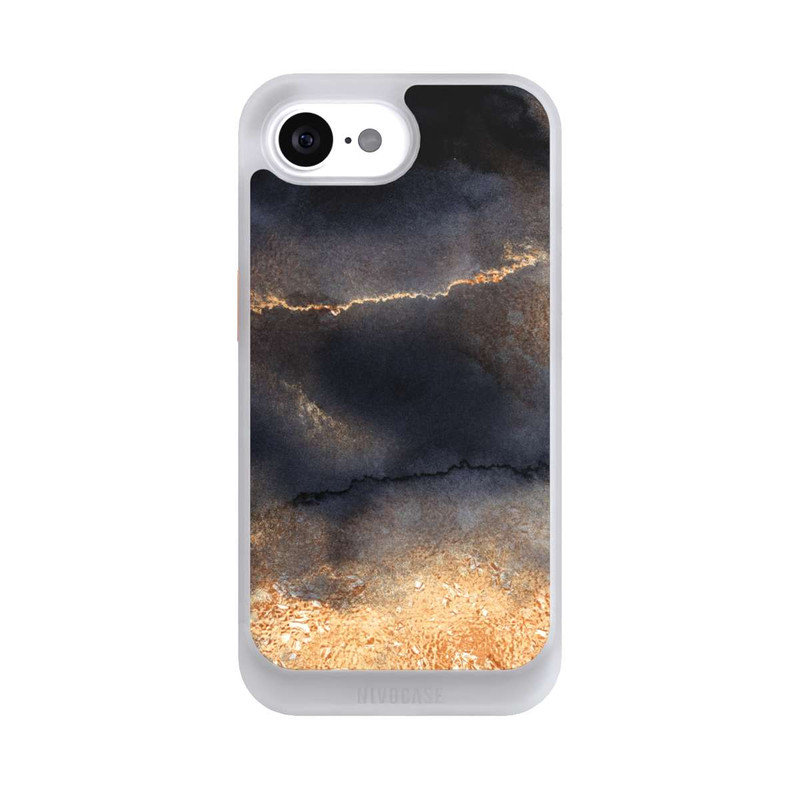 iPhone 16e NIVOcore Schwarzer Marmor Goldstaub Look
