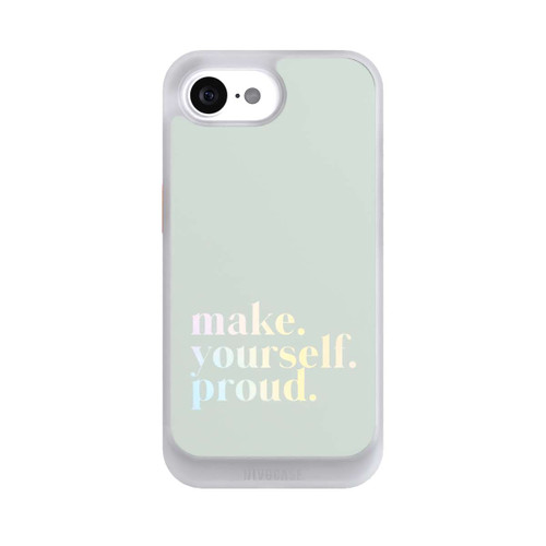 Apple iPhone 16e NIVOcore Make Yourself Proud Zitat-Minze und Farbverlauf