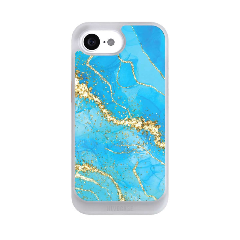 iPhone 16e NIVOcore Türkis-goldene Tapete
