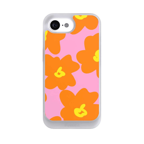 Apple iPhone 16e NIVOcore Retro floral pattern pink and orange
