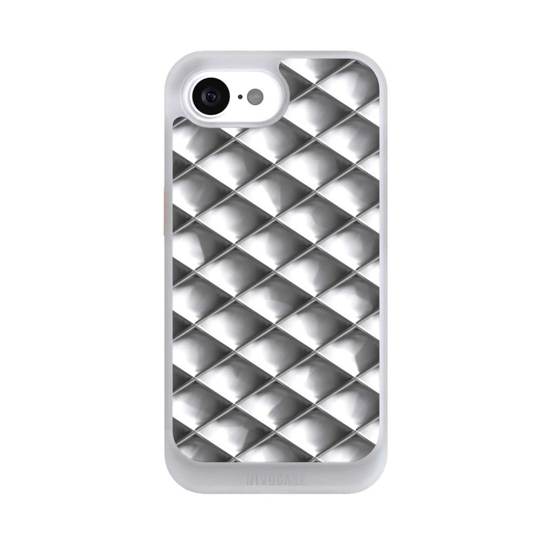 iPhone 16e NIVOcore Glamour Silver Squares