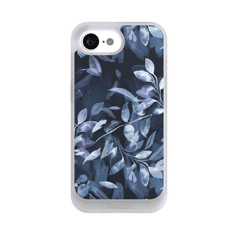 iPhone 16e NIVOcore Mystische Aquarellblätter marineblau