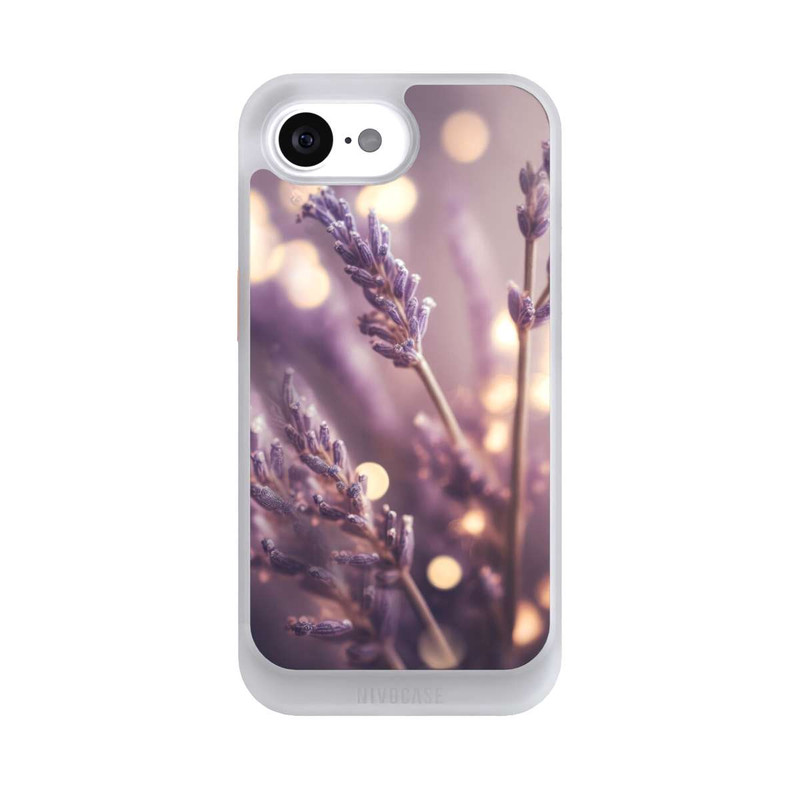iPhone 16e NIVOcore Lavender Close Up with AI