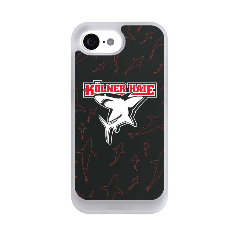 iPhone 16e NIVOcore Haie Muster Rot