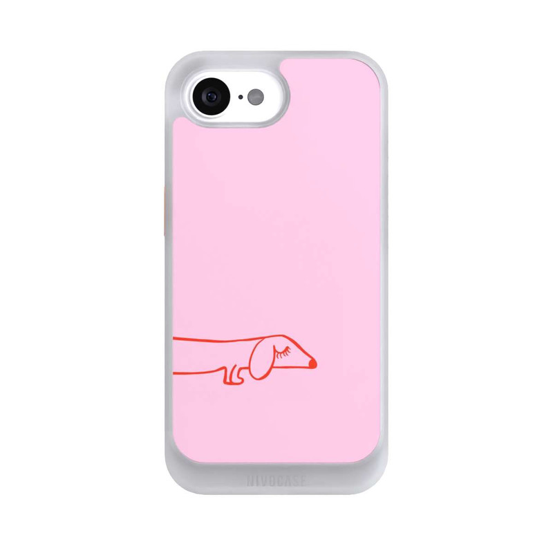 iPhone 16e NIVOcore Dachshund Illustration Pink