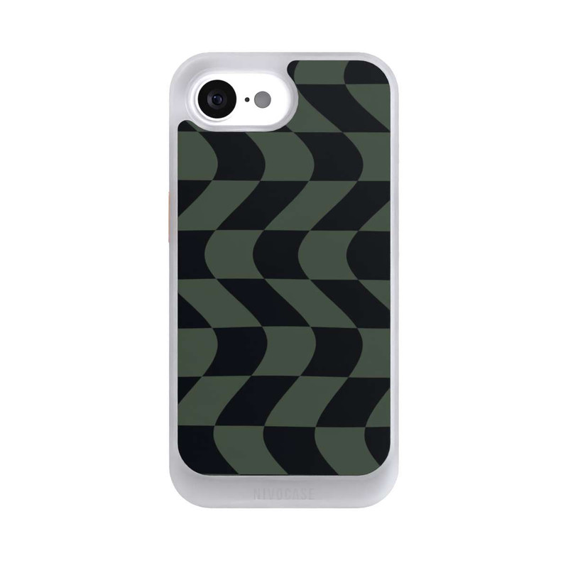 iPhone 16e NIVOcore Checked Pattern Green Black