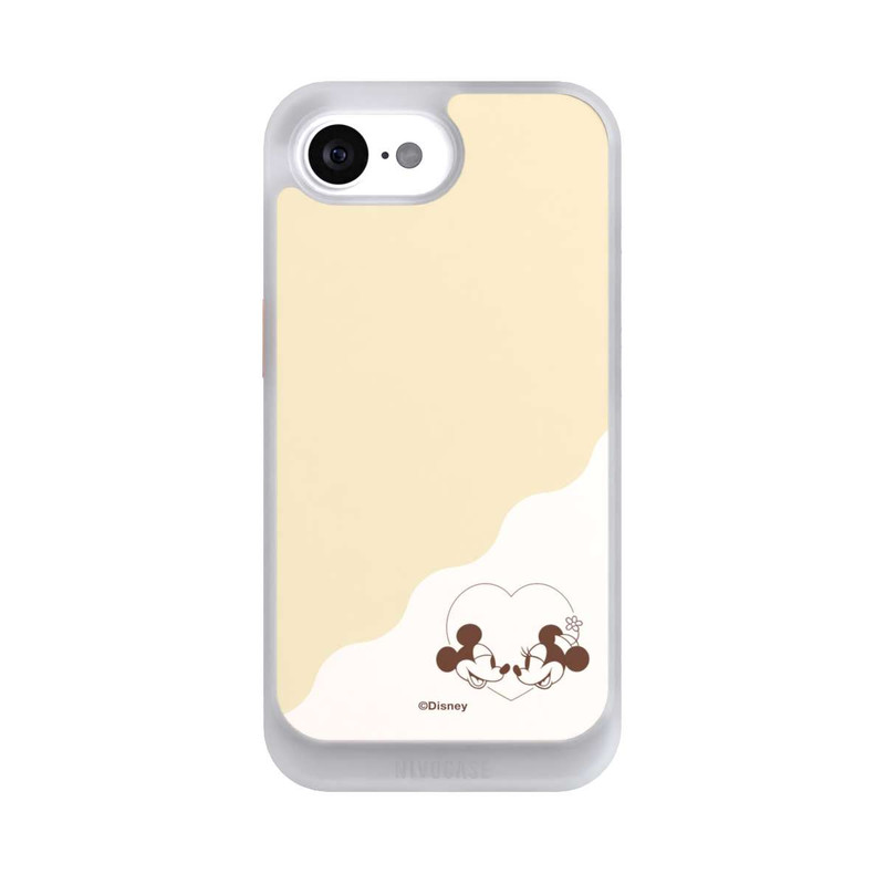iPhone 16e NIVOcore Mickey and Minnie Love Heart Beige