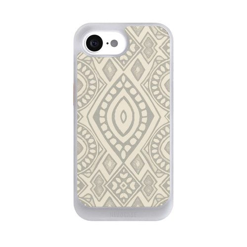Apple iPhone 16e NIVOcore Boho Geometric Mosaic Pattern Neutral Grey and Beige