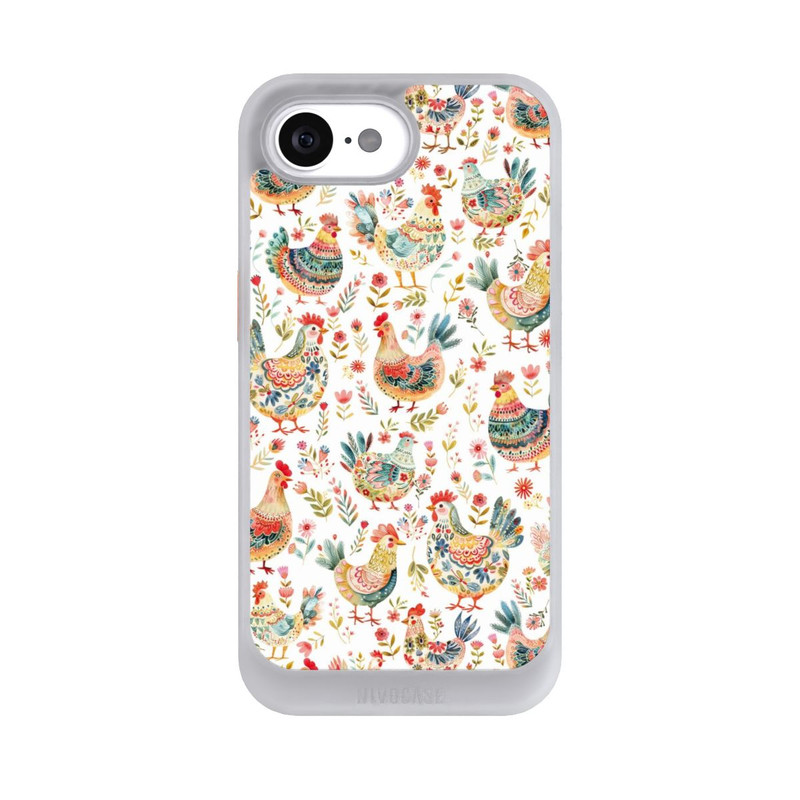 iPhone 16e NIVOcore Motif de poulet coloré avec IA