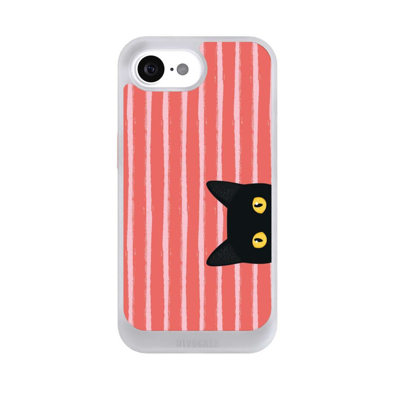 iPhone 16e NIVOcore Schwarze Katze Gestreift Orange