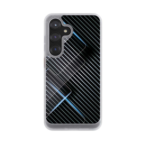 Samsung Galaxy S25 NIVOcore Blaue Linien auf Karbon