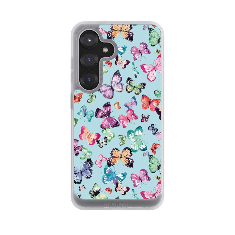 Galaxy S25 NIVOcore Schmetterlinge rosa orange blau