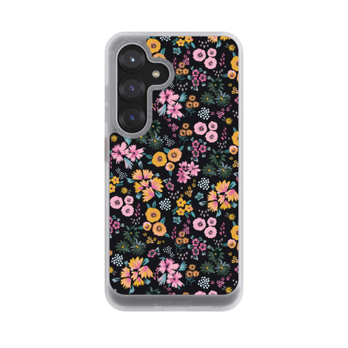 Samsung Galaxy S25 NIVOcore Kleine bunte Blumen Schwarz 2