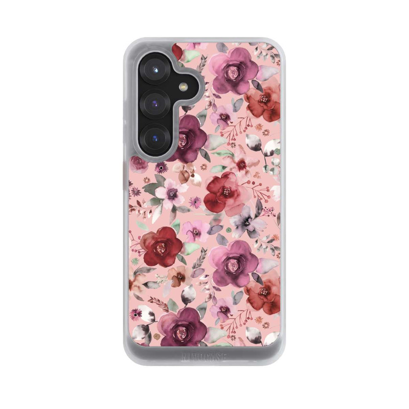 Galaxy S25 NIVOcore Üppiger romantischer Blumenstrauß rosa