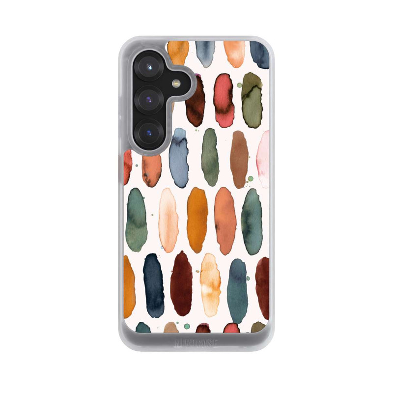 Galaxy S25 NIVOcore Watercolor Dashes Mineral Terracotta