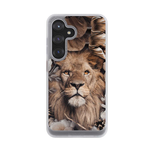 Samsung Galaxy S25 NIVOcore Löwe Blumenrahmen Beige