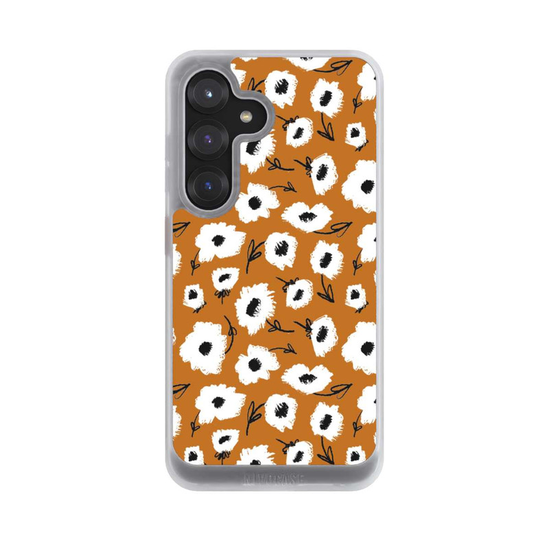 Galaxy S25 NIVOcore Blumenmuster Ocker