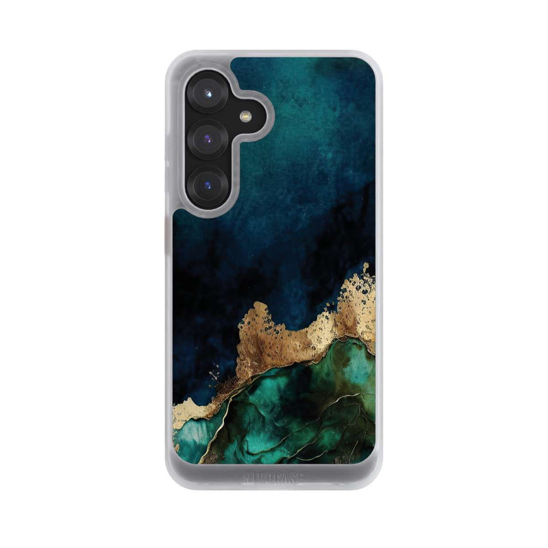 Galaxy S25 NIVOcore Bleu pétrole avec or