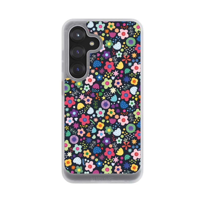 Galaxy S25 NIVOcore Psychedelic Flowers Multi Black