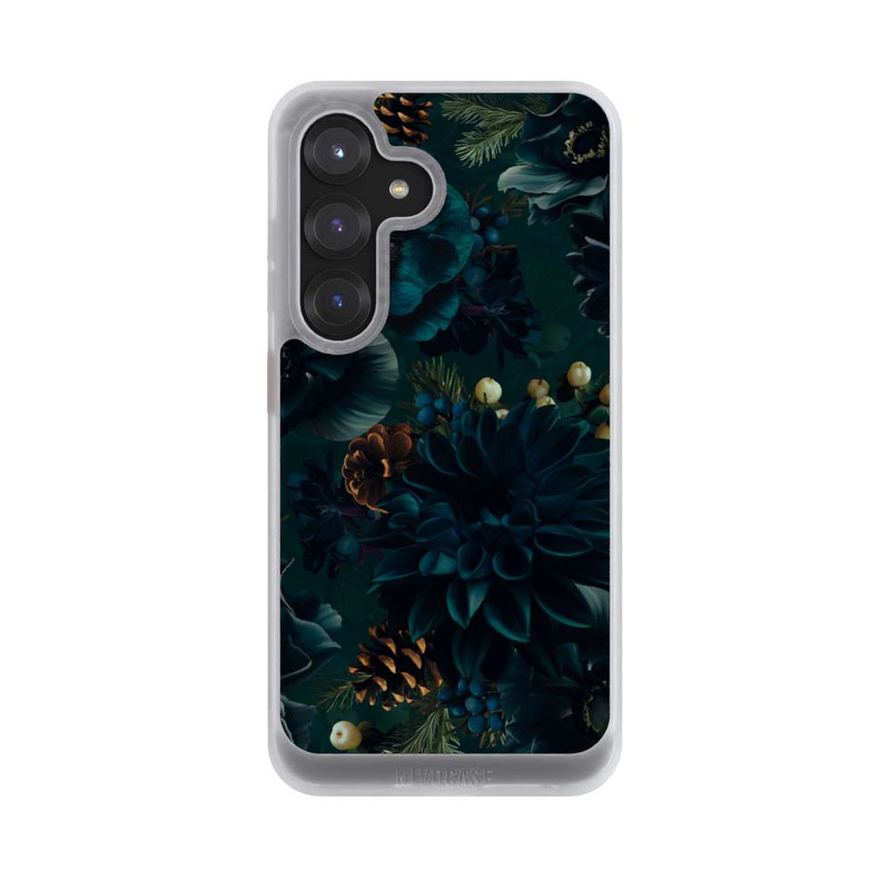 Galaxy S25 NIVOcore Blumenmuster Grün und Blau
