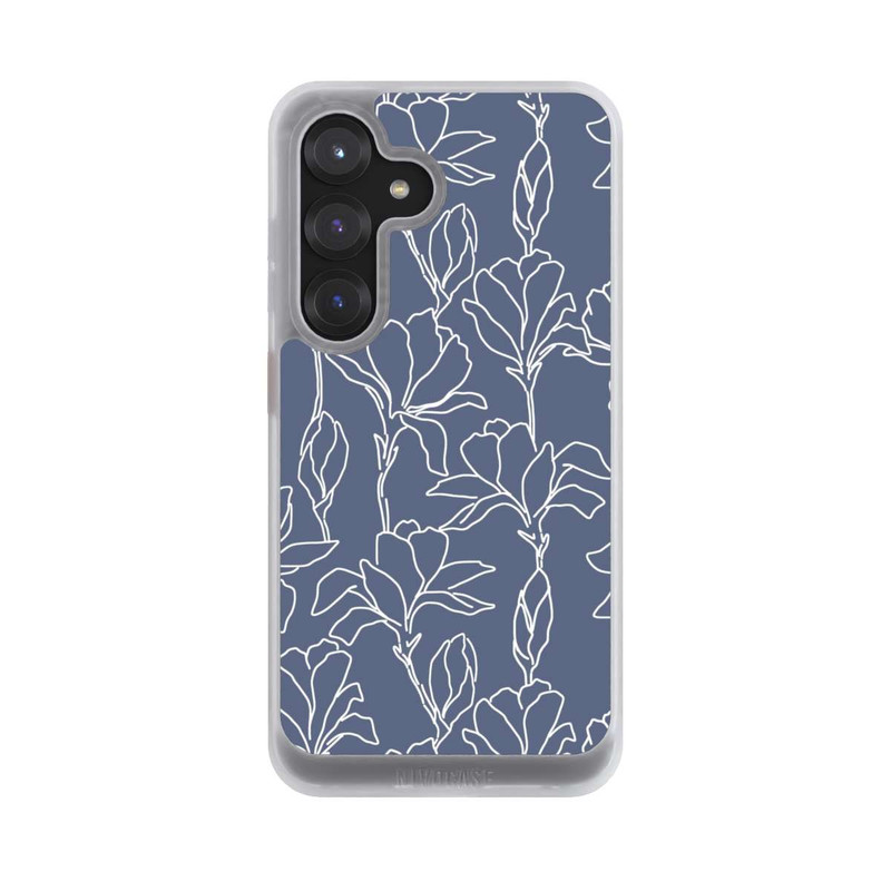 Galaxy S25 NIVOcore Flower Silhouettes on Blue
