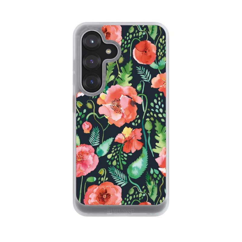Galaxy S25 NIVOcore Mohnblumen Dunkle Wildnis