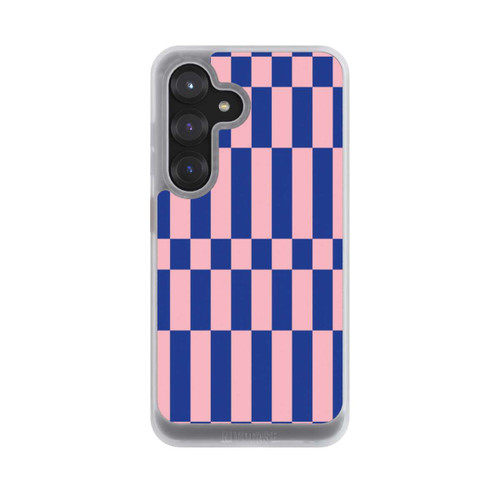 Samsung Galaxy S25 NIVOcore Checked Abstract Bold Electric Blue and Pink Color Block