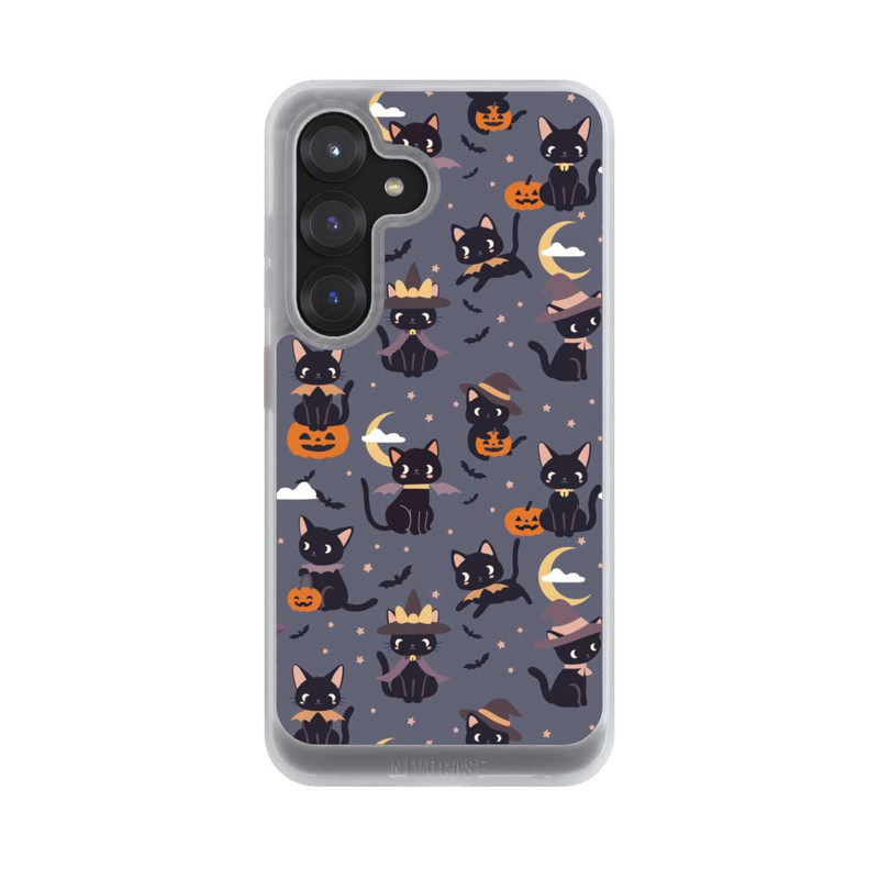 Galaxy S25 NIVOcore Cute Halloween Witch Cats and Pumpkins