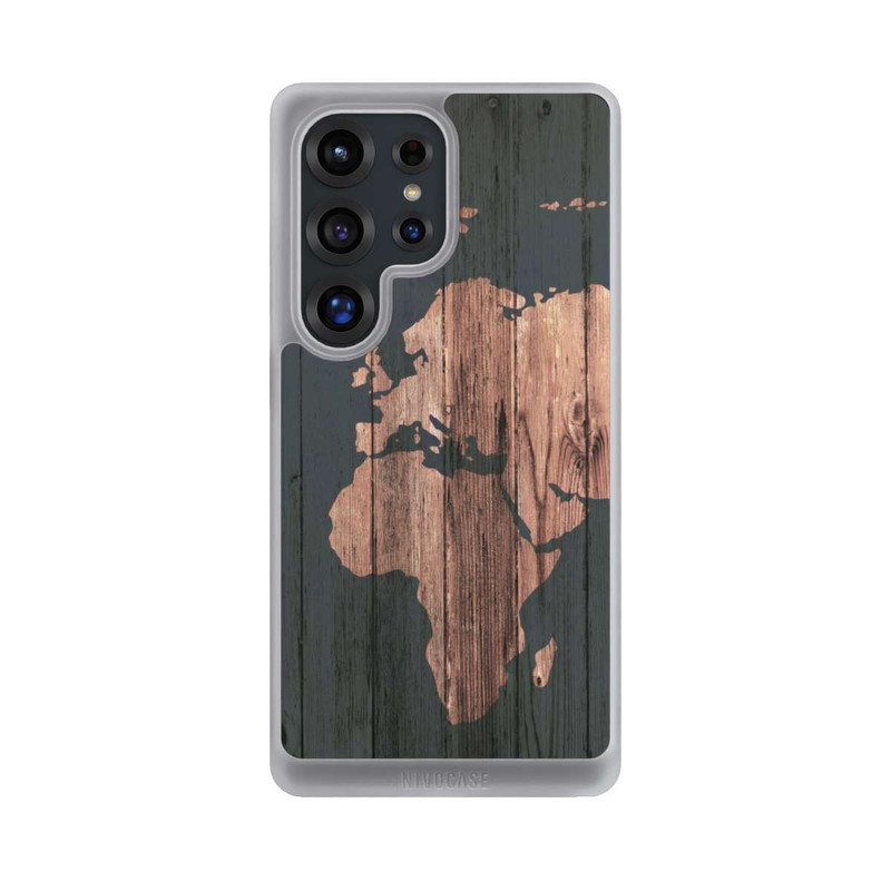 Galaxy S25 Ultra NIVOcore Wooden World Map