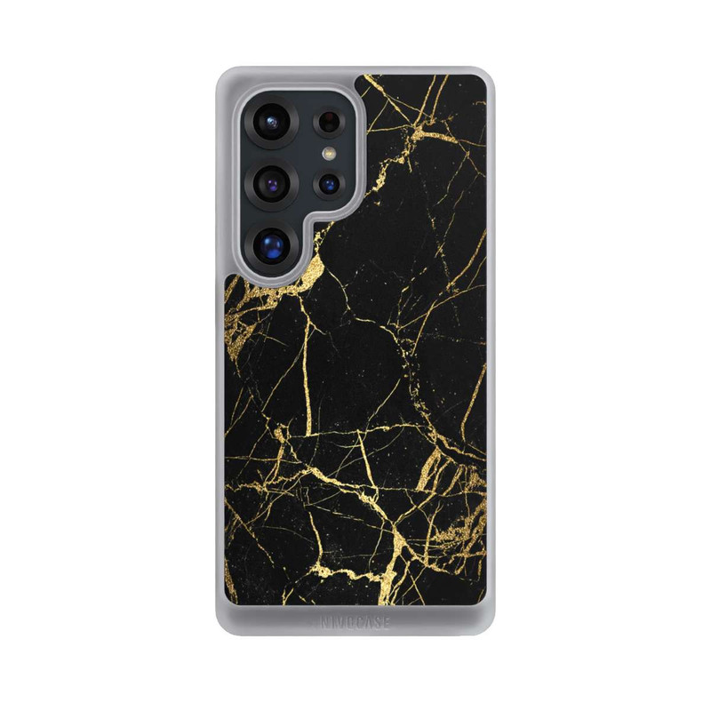 Galaxy S25 Ultra NIVOcore Schwarzgoldener Marmor-Look