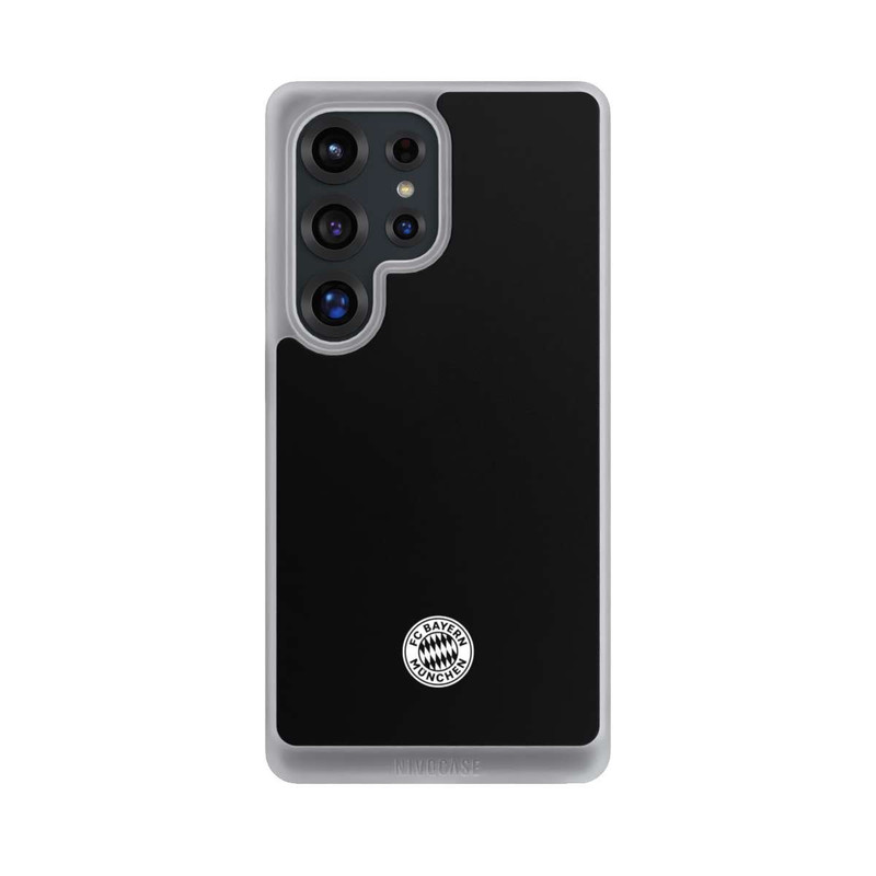 Galaxy S25 Ultra NIVOcore Klassisches FCB Logo Klein - Weiß auf Schwarz