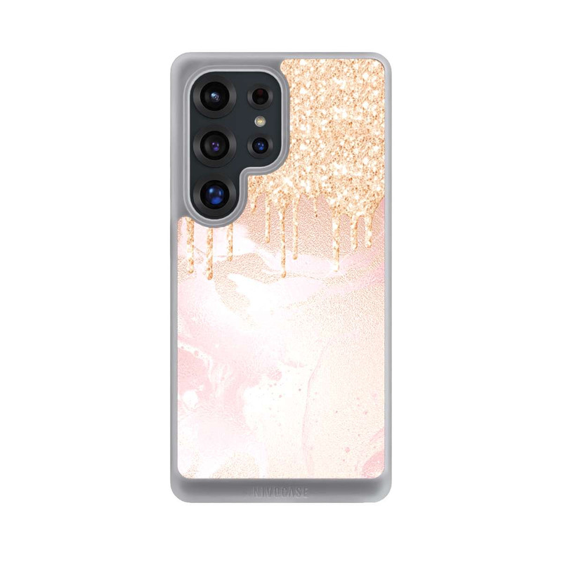 Galaxy S25 Ultra NIVOcore  Roségoldener Glitzer Tropfen Look