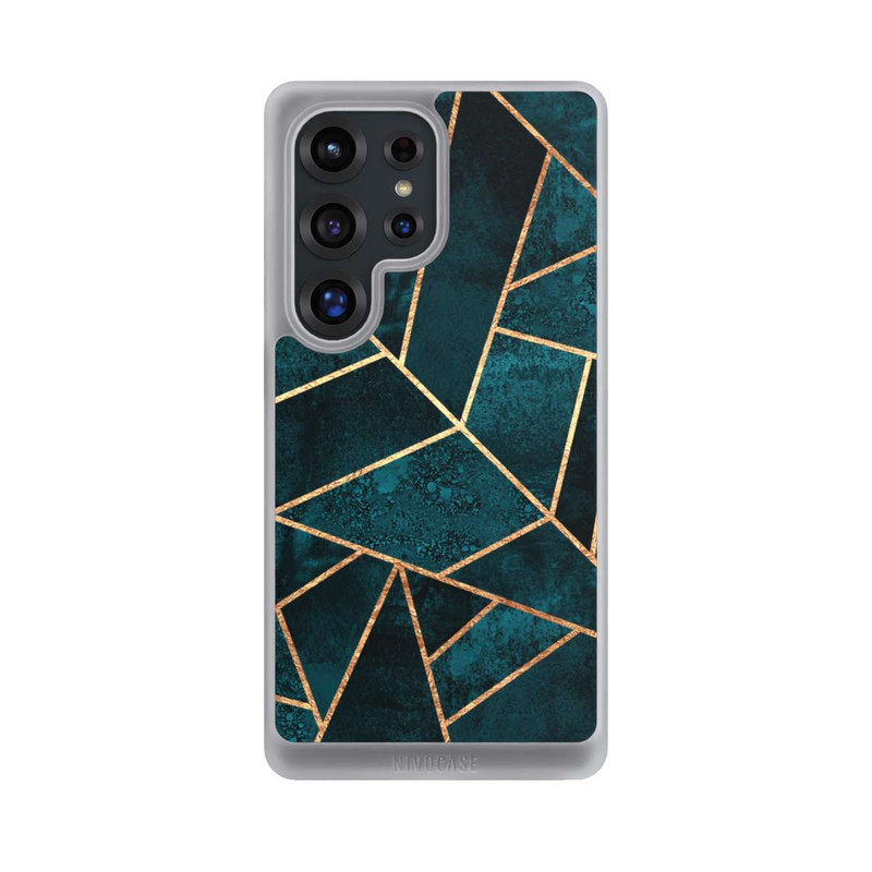 Galaxy S25 Ultra NIVOcore Tief Blaugrün Stein Gold Druck