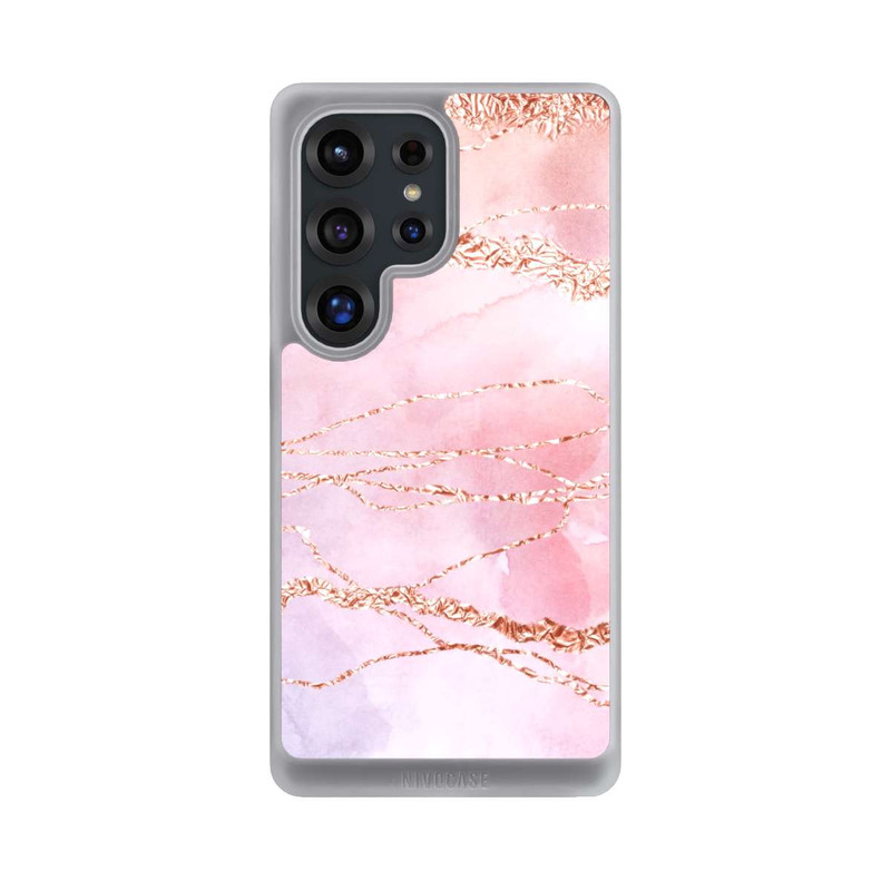 Galaxy S25 Ultra NIVOcore Marmor Girly Rose Look Pailleté