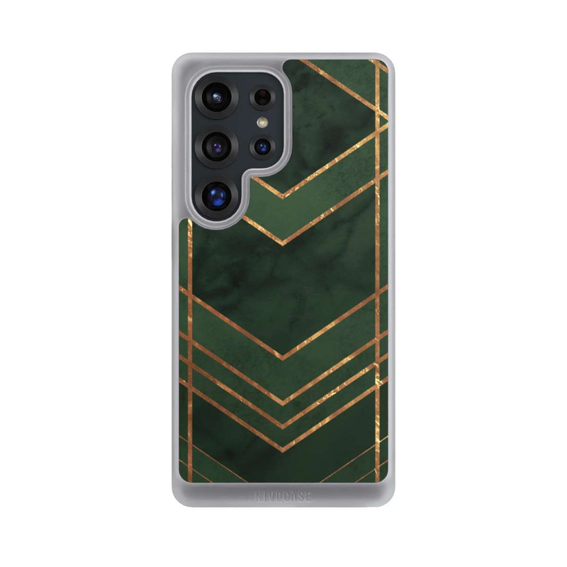 Galaxy S25 Ultra NIVOcore Dunkelgrün gemustert Goldene Streifen