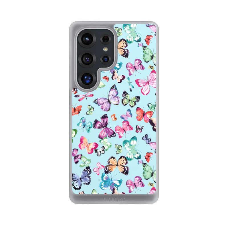 Galaxy S25 Ultra NIVOcore Papillons Rose Orange Bleu