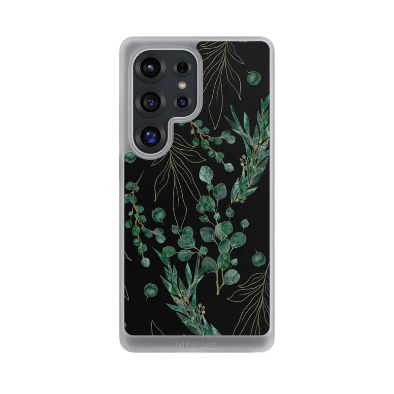 Galaxy S25 Ultra NIVOcore Feuilles d'Eucalyptus Fond Noir