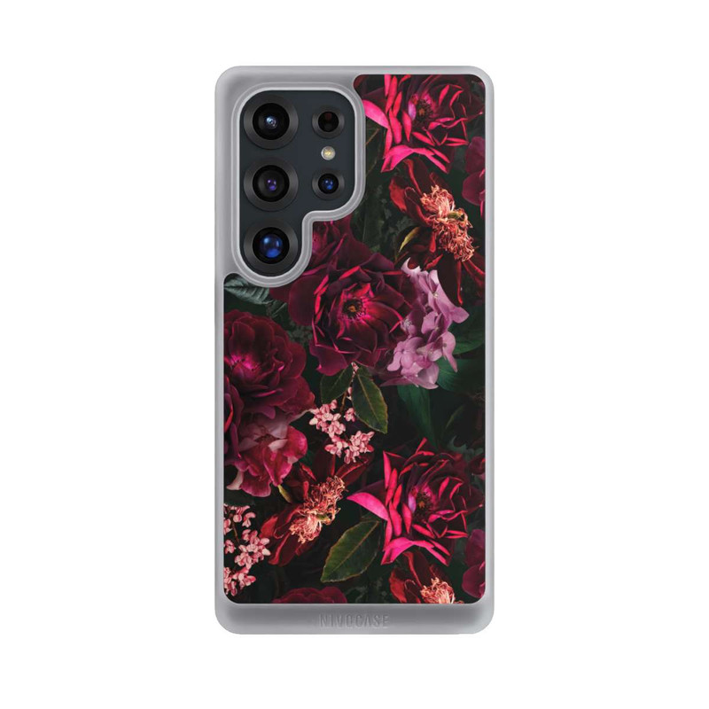Galaxy S25 Ultra NIVOcore Fleurs rouge foncé et roses
