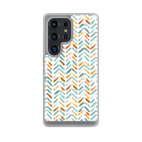 Samsung Galaxy S25 Ultra NIVOcore Elegantes Herbstchevron Blau Orange